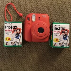 Pink Instax mini 8 camera with 2 new boxes of film